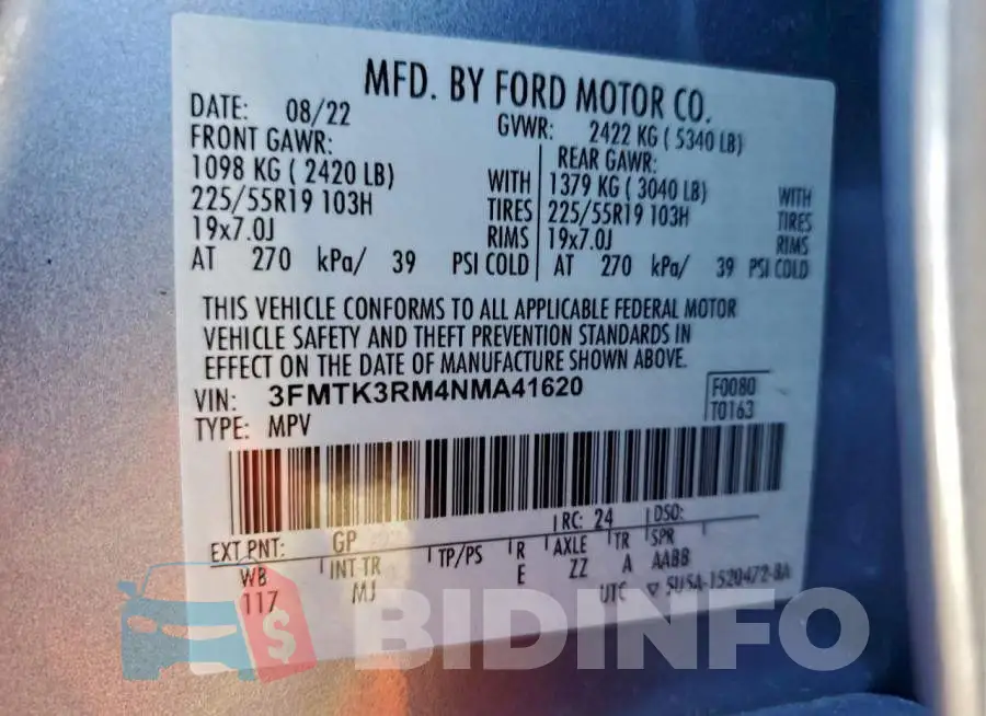 3FMTK3RM4NMA41620 Photo# 13