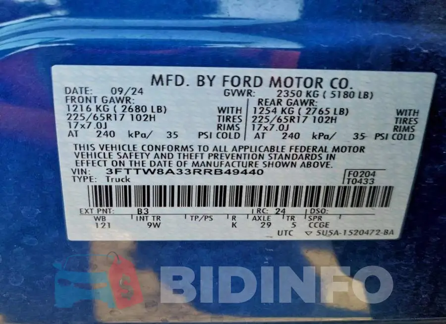 3FTTW8A33RRB49440 Photo# 12