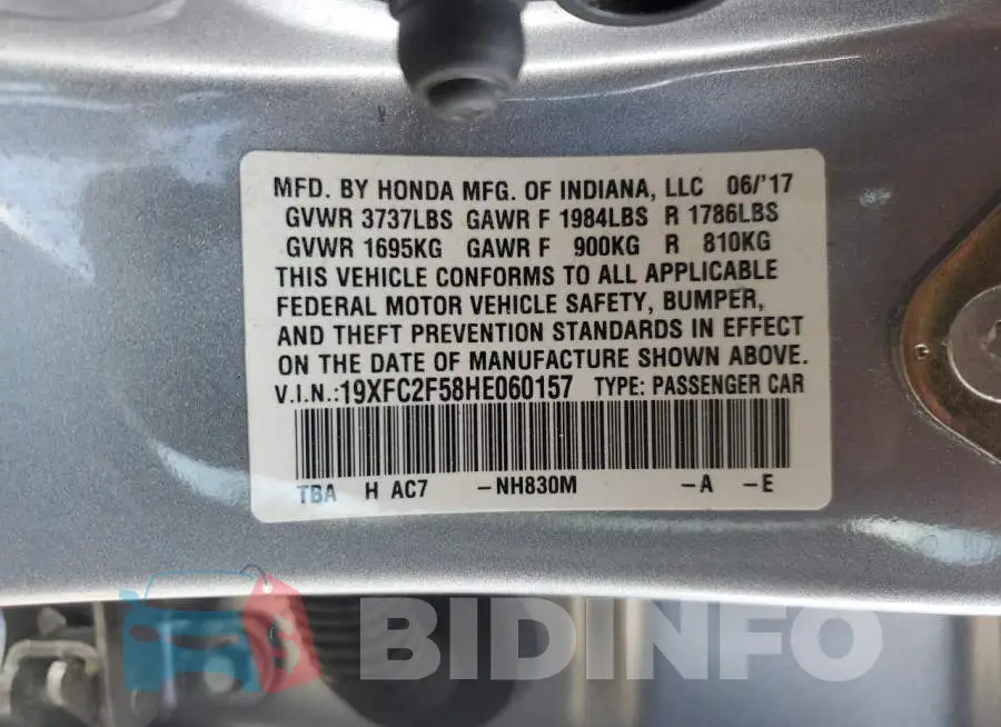 19XFC2F58HE060157 Photo# 12