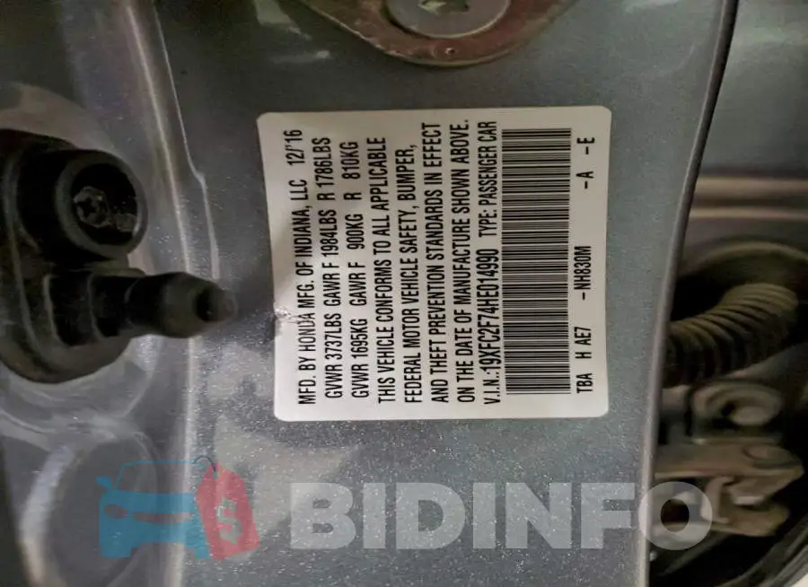 19XFC2F74HE014990 Photo# 12