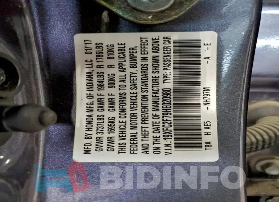 19XFC2F79HE020980 Photo# 13