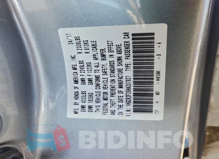 1HGCR2F35HA207927 Photo# 13