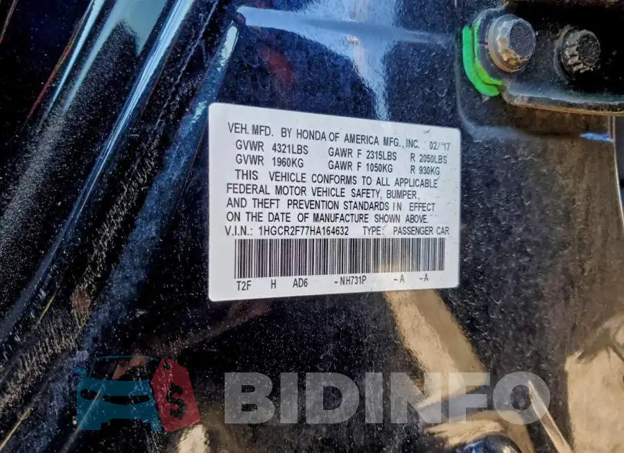 1HGCR2F77HA164632 Photo# 12