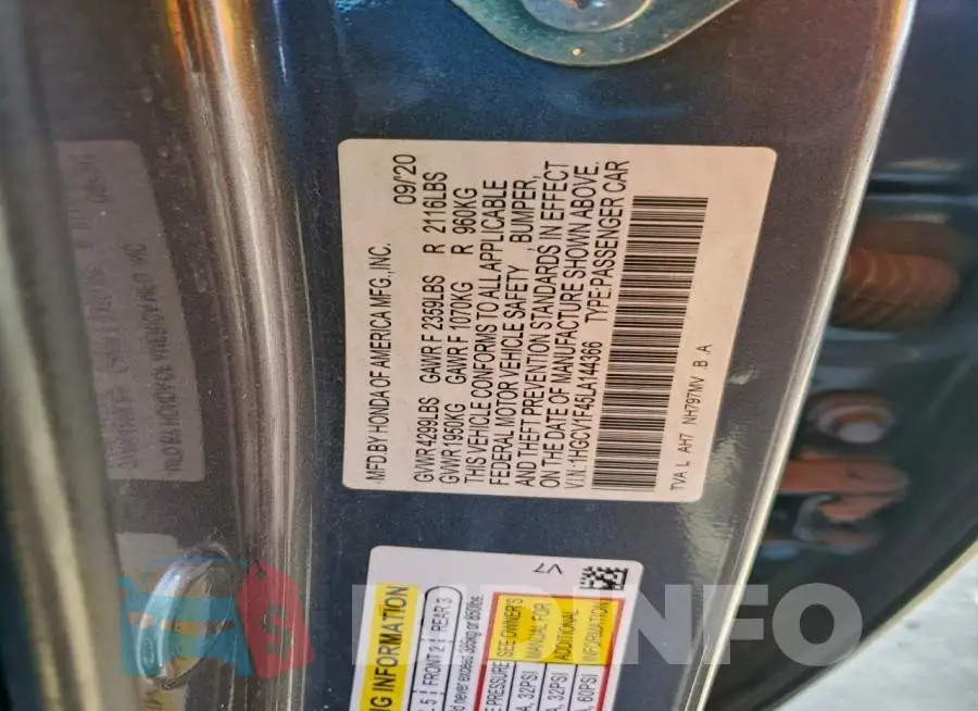 1HGCV1F45LA144366 Photo# 12
