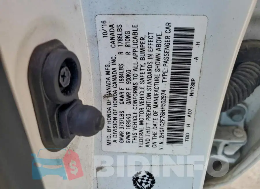 2HGFC2F76HH502974 Photo# 12