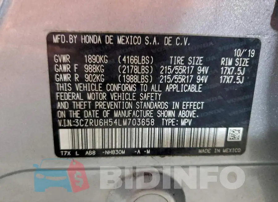 3CZRU6H54LM703658 Photo# 13