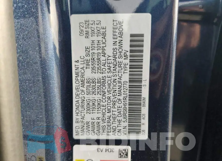 5J6RS6H91RL012770 Photo# 14