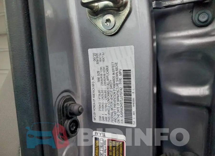 5J6RW2H57LL019742 Photo# 13