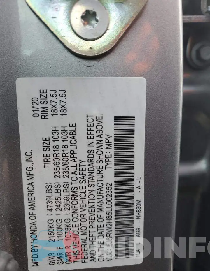 5J6RW2H85LL002352 Photo# 14