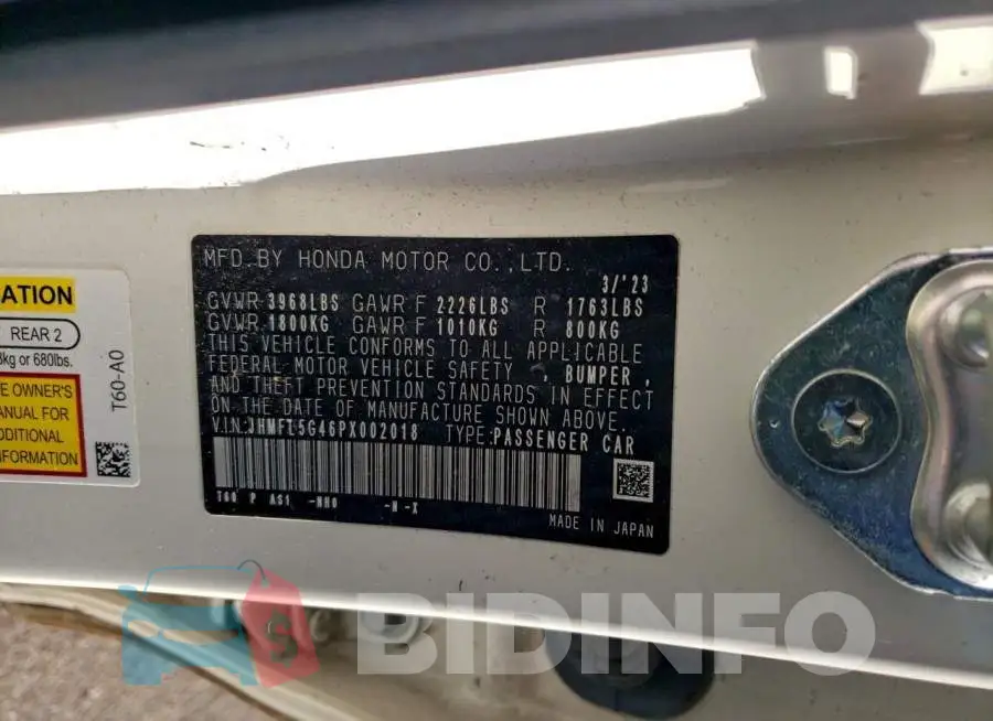 JHMFL5G46PX002018 Photo# 12