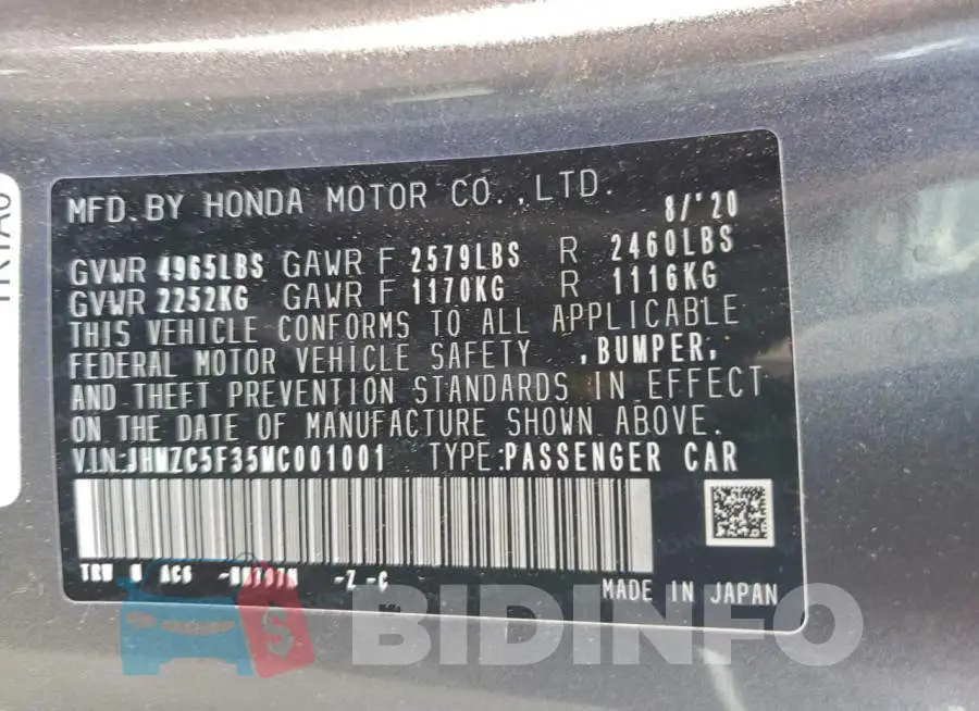 JHMZC5F35MC001001 Photo# 13