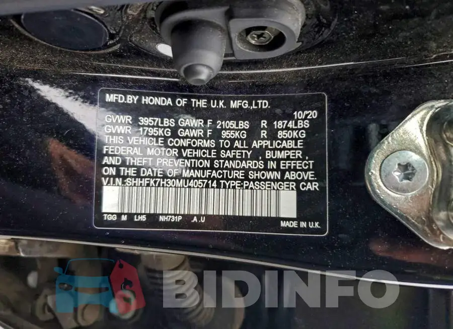 SHHFK7H30MU405714 Photo# 12