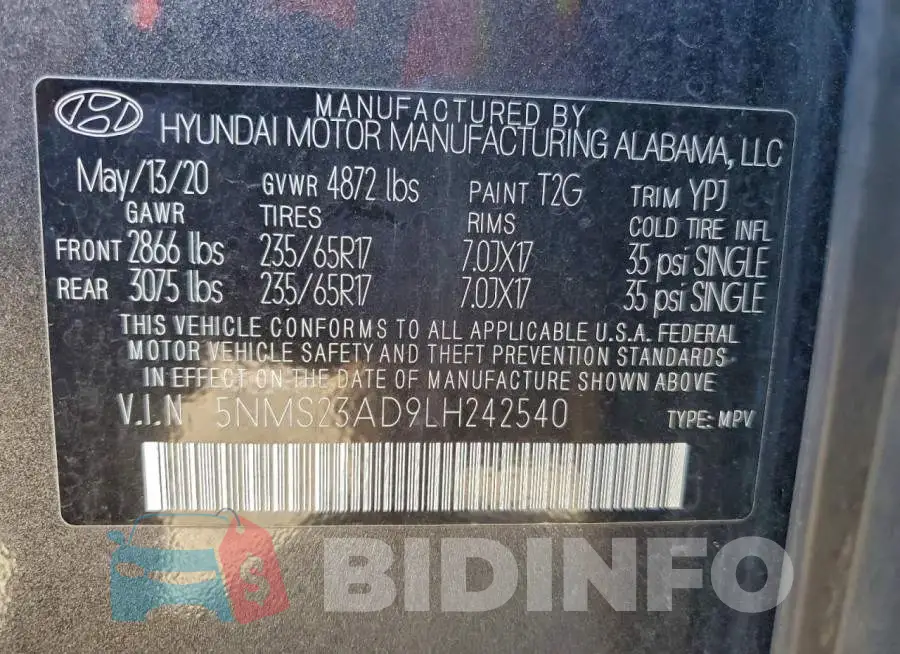 5NMS23AD9LH242540 Photo# 13
