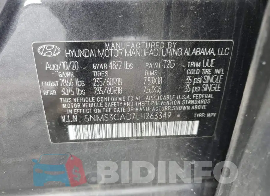 5NMS3CAD7LH263349 Photo# 13