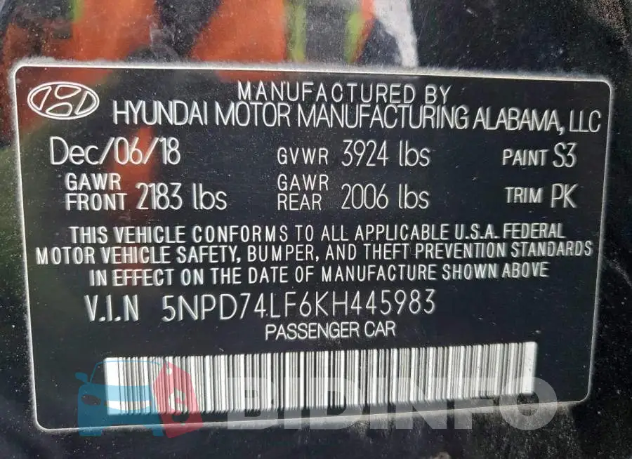 5NPD74LF6KH445983 Photo# 13