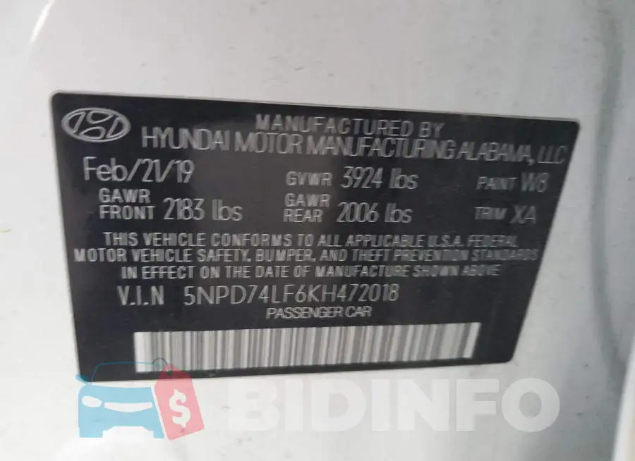 5NPD74LF6KH472018 Photo# 12