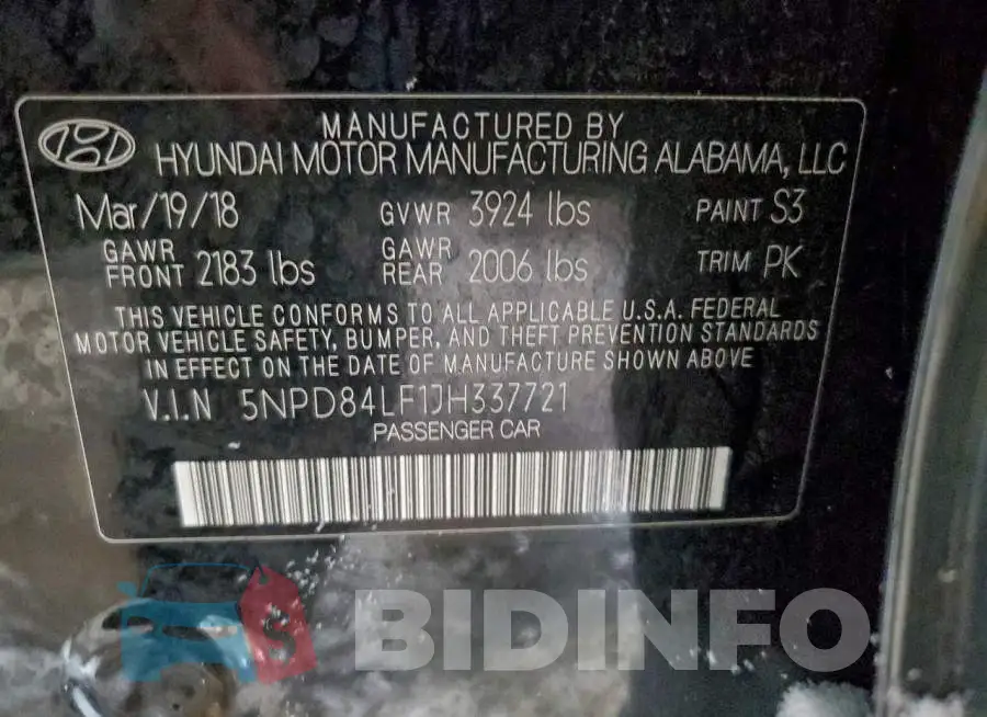 5NPD84LF1JH337721 Photo# 13