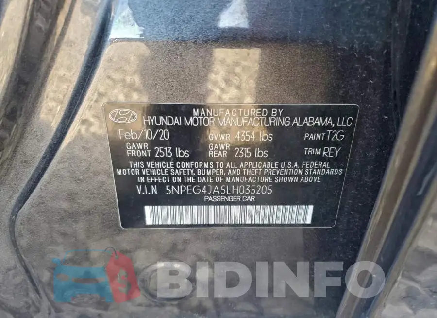 5NPEG4JA5LH035205 Photo# 12