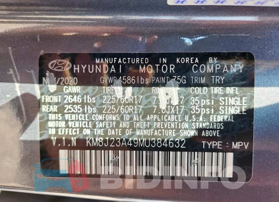 KM8J23A49MU384632 Photo# 12