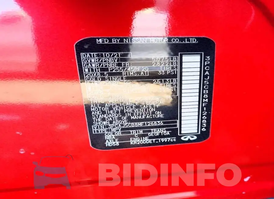 3PCAJ5CB8MF126836 Photo# 13