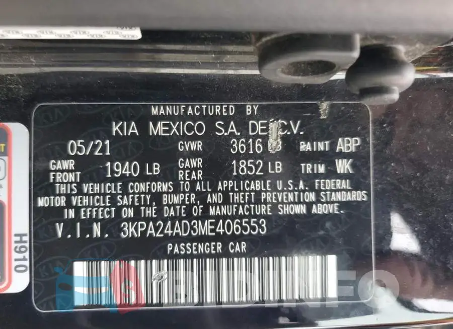 3KPA24AD3ME406553 Photo# 12