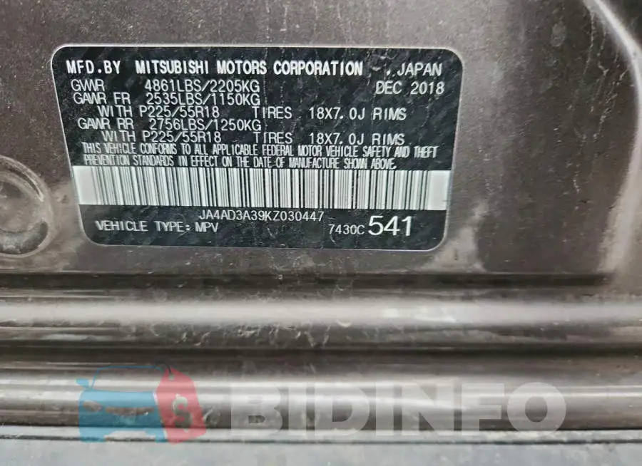 JA4AD3A39KZ030447 Photo# 13