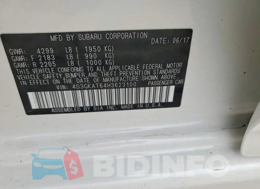 4S3GKAT64H3623100 Photo# 12