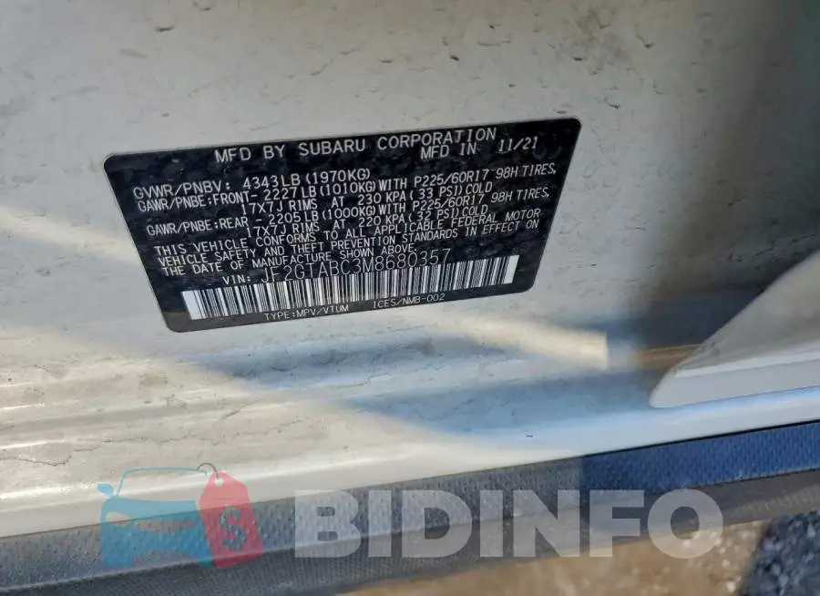 JF2GTABC3M8680357 Photo# 12