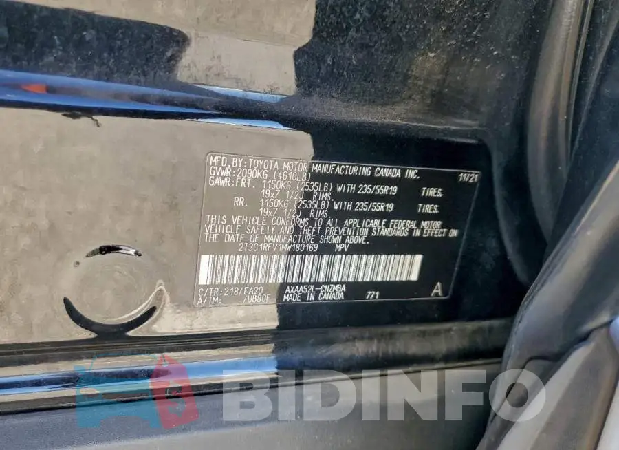 2T3C1RFV1MW180169 Photo# 13