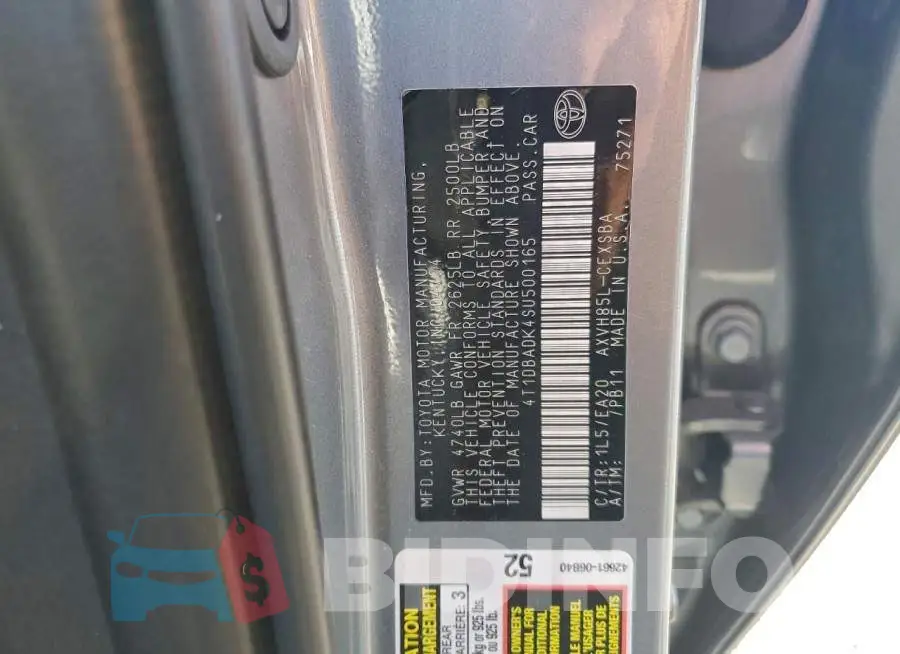 4T1DBADK4SU500165 Photo# 12