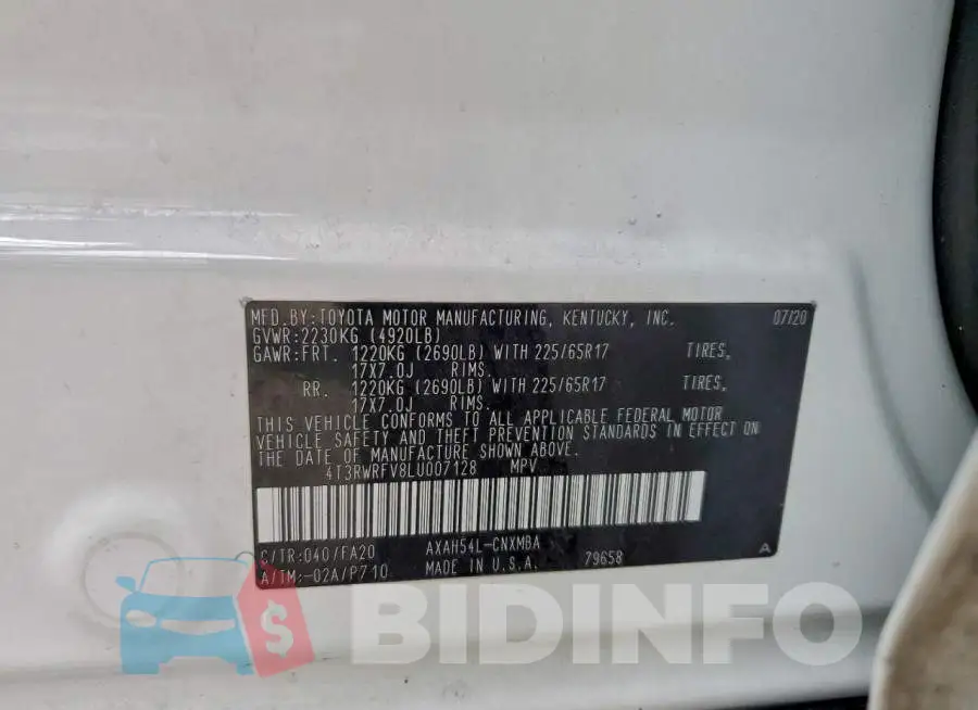 4T3RWRFV8LU007128 Photo# 14