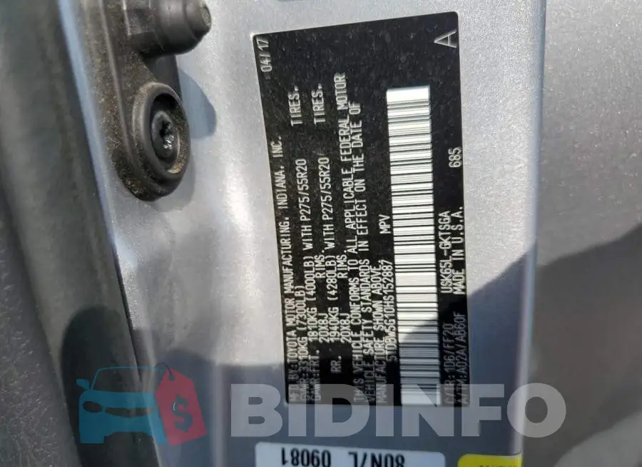 5TDBW5G10HS152887 Photo# 13