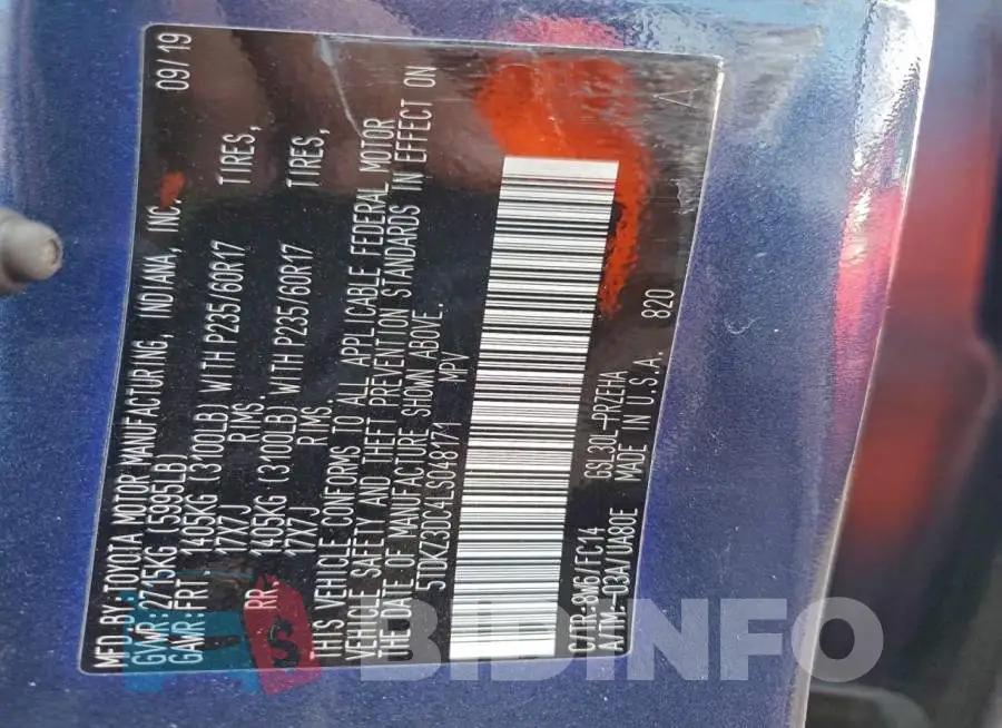 5TDKZ3DC4LS048171 Photo# 14