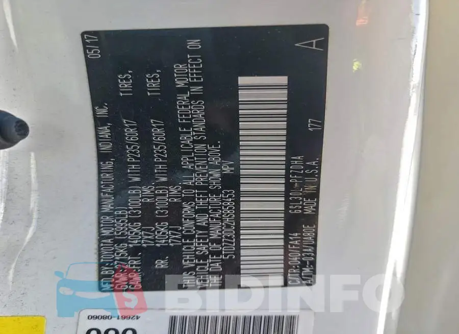 5TDZZ3DC2HS858453 Photo# 13