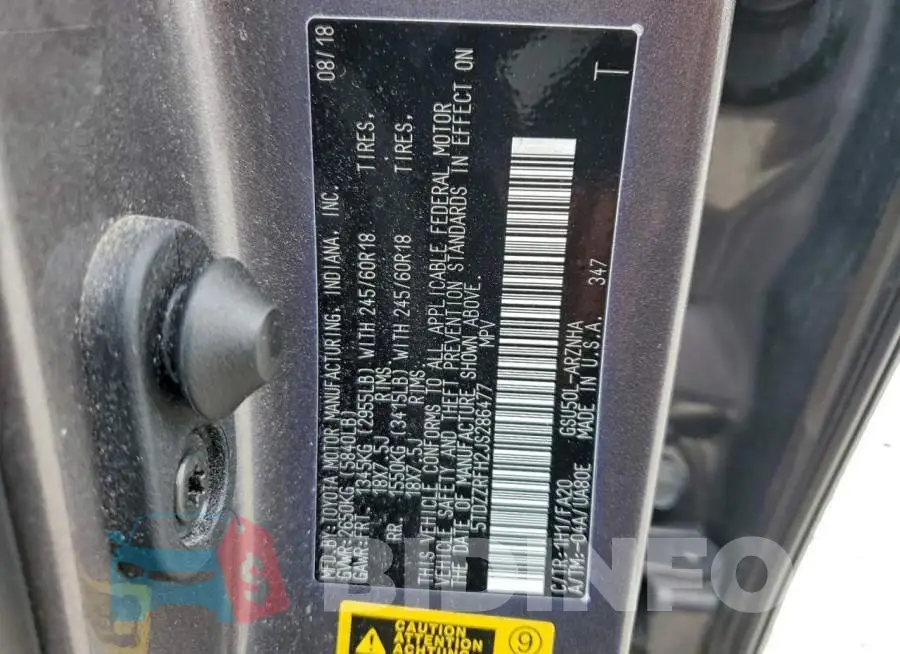 5TDZZRFH2JS286477 Photo# 13