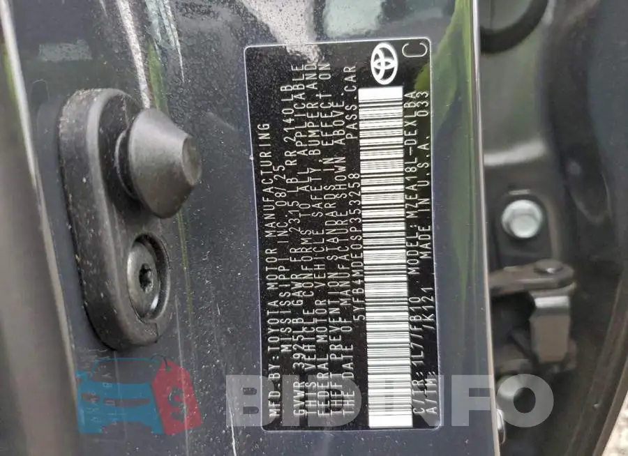 5YFB4MDE0SP353258 Photo# 12