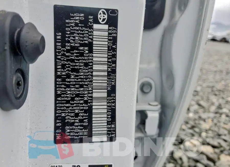 5YFB4MDE5PP014986 Photo# 12