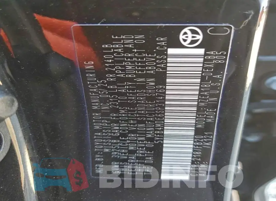 5YFB4MDE6SP314769 Photo# 12