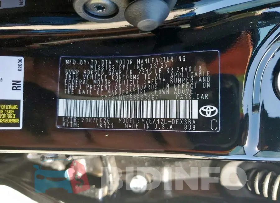 5YFS4MCE5SP252671 Photo# 12