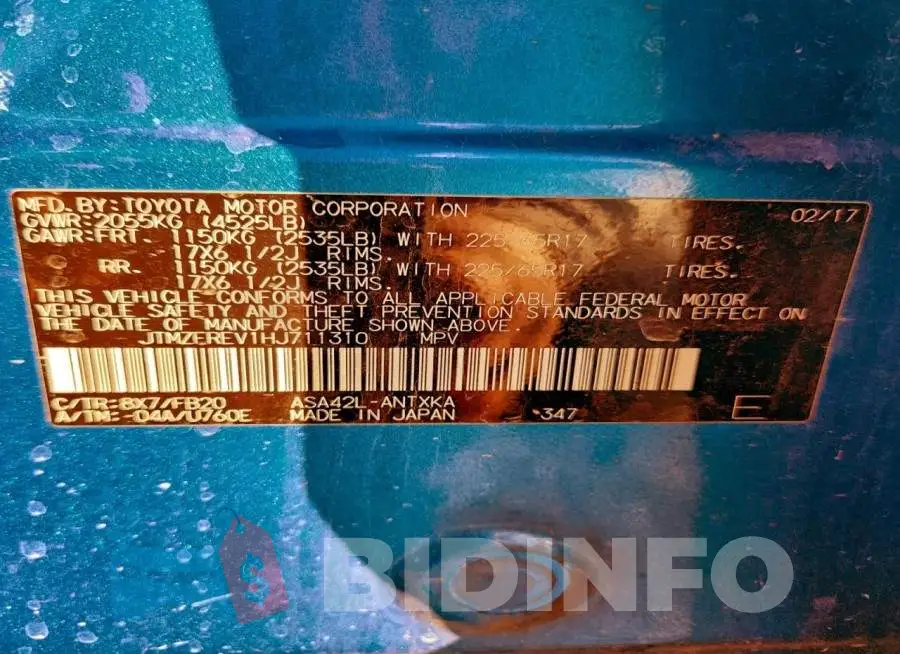 JTMZFREV1HJ711310 Photo# 12