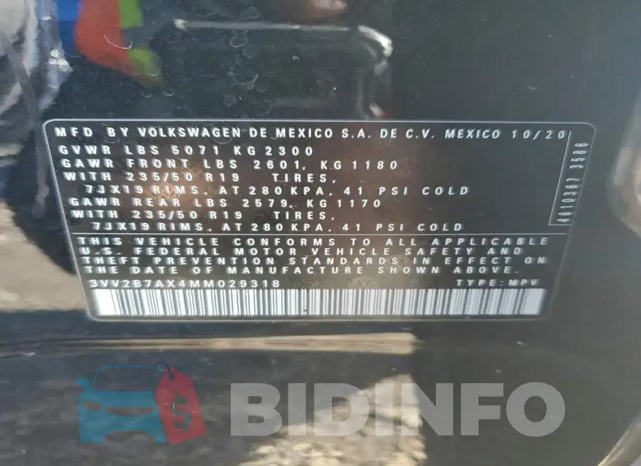 3VV2B7AX4MM029318 Photo# 13
