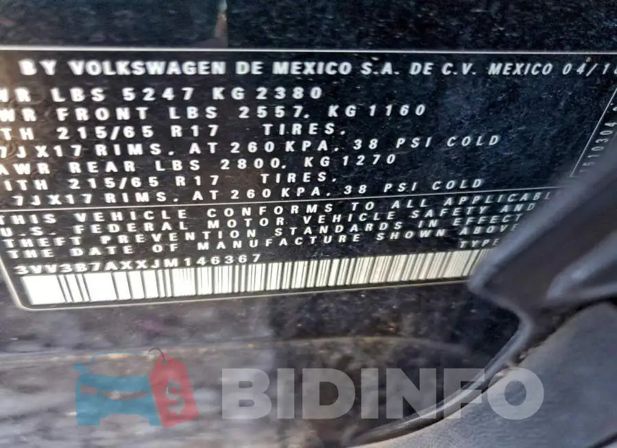 3VV3B7AXXJM146367 Photo# 13