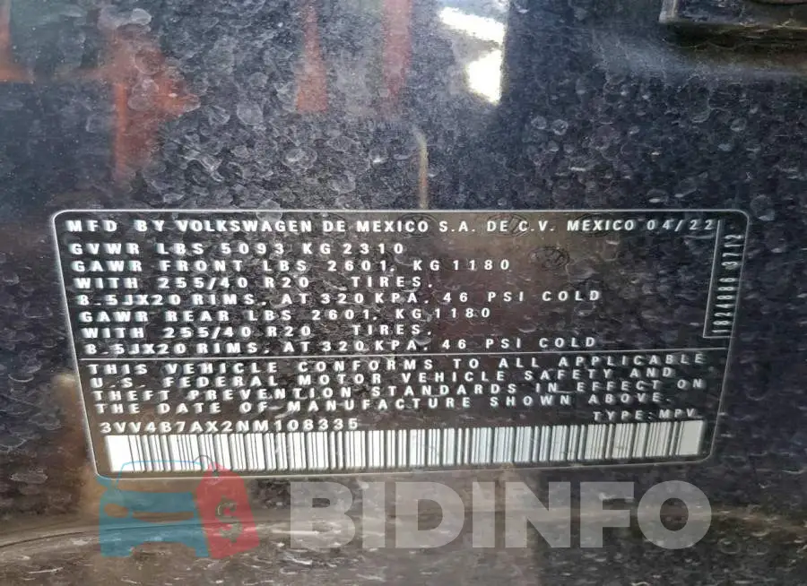 3VV4B7AX2NM108335 Photo# 14