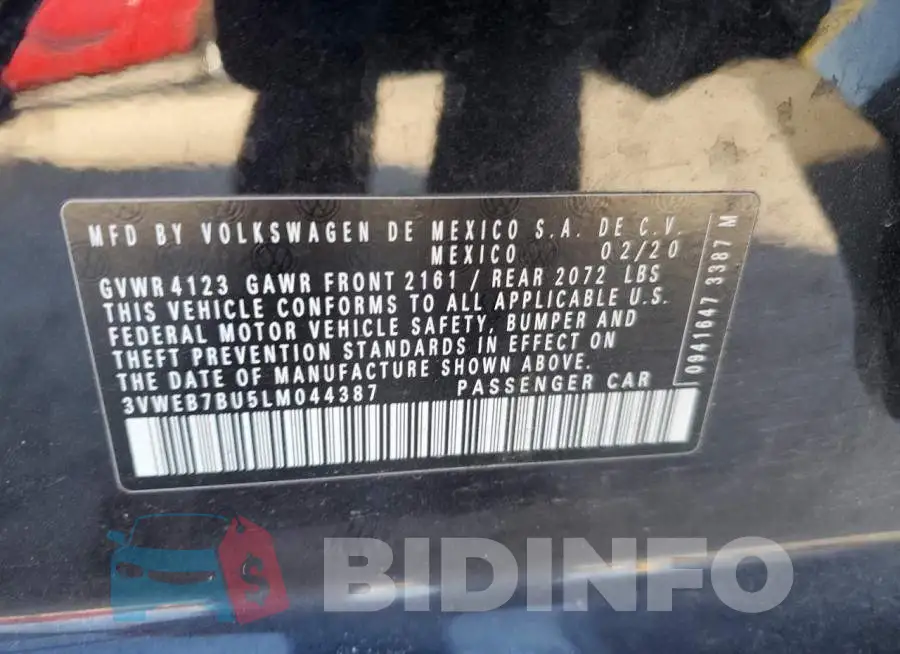 3VWEB7BU5LM044387 Photo# 12