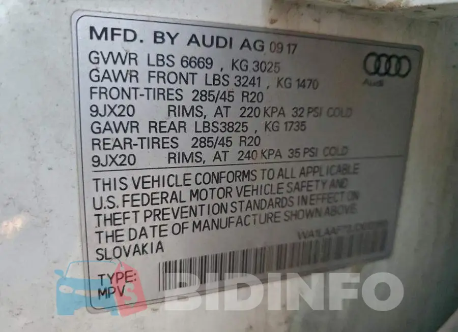 WA1LAAF72JD013390 Photo# 13
