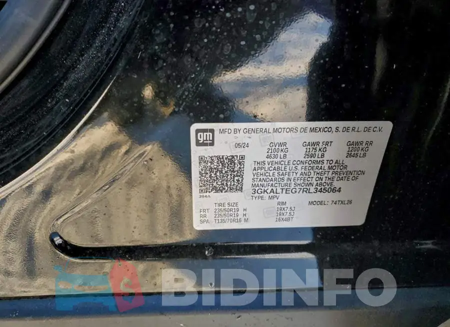 3GKALTEG7RL345064 Photo# 13