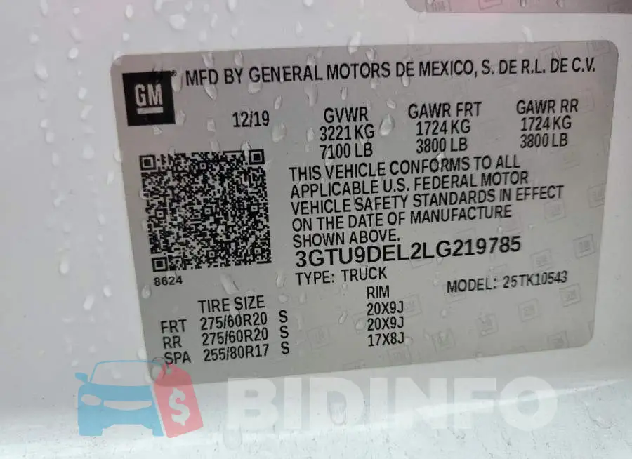 3GTU9DEL2LG219785 Photo# 12
