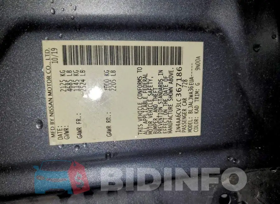 1N4AA6CV3LC367186 Photo# 13