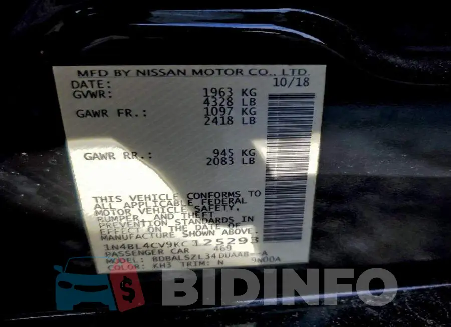 1N4BL4CV9KC125293 Photo# 12