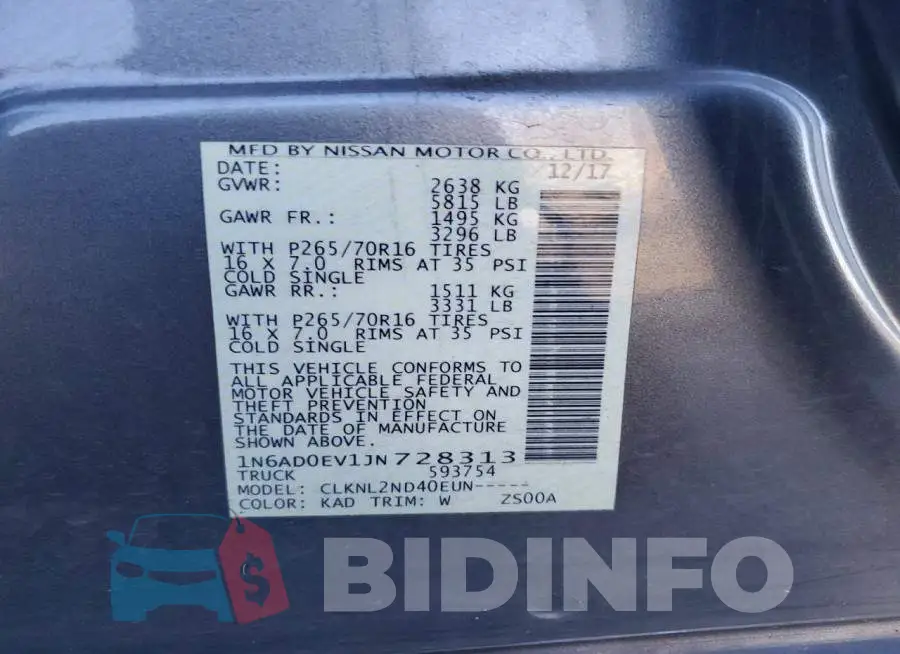 1N6AD0EV1JN728313 Photo# 12